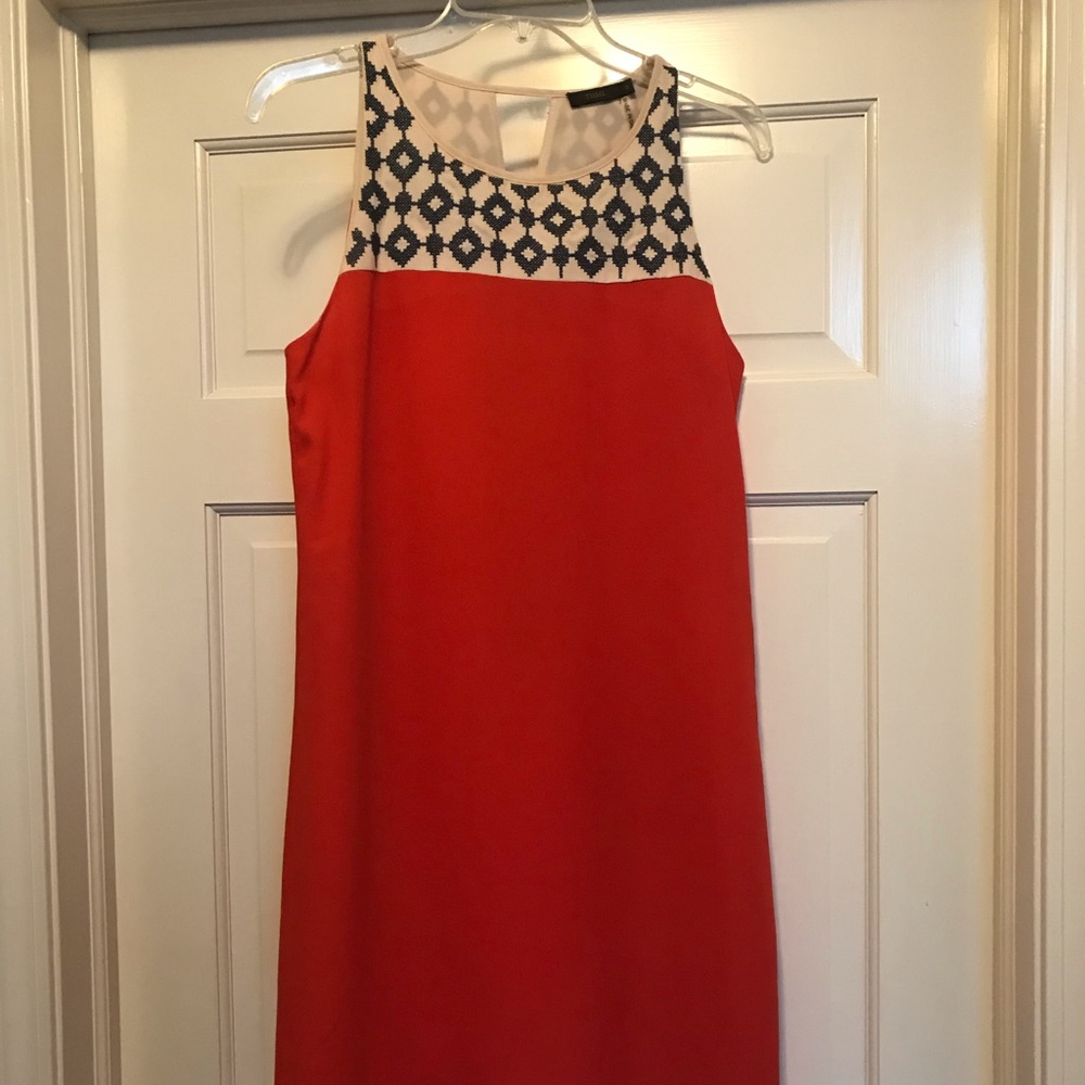 THML red dress with embroidered neckline, small